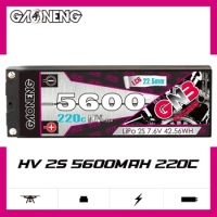 GAONENG GNB 5600mAh 2S1P 7.6V 220C LIHV Hardcase LCG LiPo Battery See Through 5.0mm T XT60 EC5 Plug For 1:10 RC Car Boat Parts