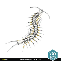 Creative Animals Mecha Centipede Model Building Blocks children's DIY puzzle toy decoration model gift