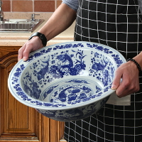 景德鎮青花超大湯碗陶瓷家用大碗水煮肉片酸菜魚大盆碗12英寸碗
