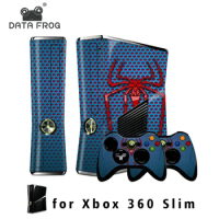 DATA FROG Skin Stickers For Xbox 360 Slim Console and 2 Controller Protective Skin Sticker For Xbox 360 Slim Console