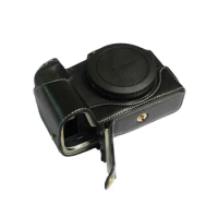 Genuine Leather Camera Case Bag Half Body for Canon EOS-RP Camera Case Wrist Strap Professional Bottom Cover