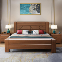 主臥床 實木床 金絲胡桃木新中式實木床現代簡約1.8米雙人床1.5米單人床
