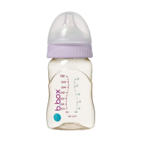 【b.box】PPSU嬰兒寬口圓孔奶瓶(180ml/240ml)-三色可選-馬卡龍-紫,180ml