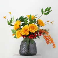 牡丹花裝飾擺件禮物餐桌裝飾假花仿真花 設計師手制花束花藝套裝