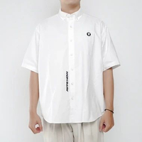 Kemeja AAPE NOW HEAD PATCH BLACK WHITE SHIRT 100% ORIGINAL Size S