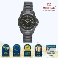Mirage Jam Tangan Pria Analog 8713 M Full Black Original Stainless Plat Hitam