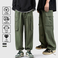 Celana Cargo Panjang Pria Celana kargo pria jumbo Banyak Kantong Fashion cargo pants hitam Unisex Pr