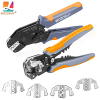 WOZOBUY Crimping Tool-8 inch Wire Stripper,Wire Crimper Set for Solar PV Connectors,Non-Insulated,DuPont,Ferrule Connectors