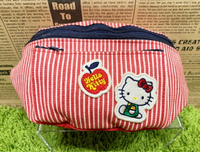 【震撼精品百貨】Hello Kitty 凱蒂貓 KITTY日本SANRIO三麗鷗後背包/腰包-紅條紋*37364 震撼日式精品百貨