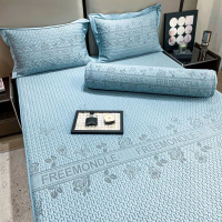 Ga Gối Chiếu Băng Lạnh Kèm Ôm Sang Trọng Mát Lạnh. Set 4 Món Gồm : 2 Vỏ Gối Đầu, 1 Ga Chun Bọc Đệm, 