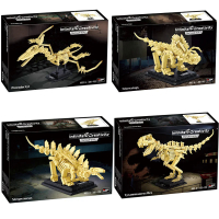 Jurassic ไดโนเสาร์ World Park Series T-Rex Triceratops Skeleton Building Blocks Indominus Rex Dino Fossil อิฐของเล่นเด็กของขวัญ