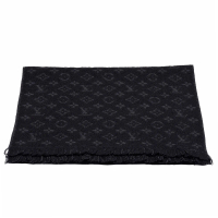 【Louis Vuitton 路易威登】M70520 經典Monogram Classic系列立體織花羊毛針織圍巾(黑)