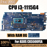 For ASUS CX5500FEA Notebook Mainboard Laptop REV.2.0 SRK08 i3-1115G4 8G RAM Motherboard Full Tested