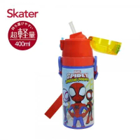 Skater 不鏽鋼吸管保溫水壺(400ml) 蜘蛛人Spidey 台灣公司貨 保溫瓶 兒童水壺