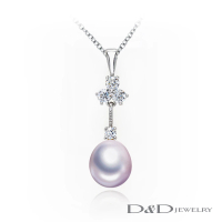 【D&amp;D JEWELRY】雅緻天然珍珠項鍊 925銀(珍珠項鍊-紫)