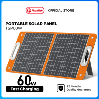 Flashfish 60W Portable Solar Panel Charger 18V Foldable Monocrystalline with USB C QC3.0 45W Control