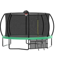 Trampoline, 14FT Recreational Kids with Safety Enclosure Net &amp; Ladder, Outdoor Recreational, Trampolines toy gift for kids