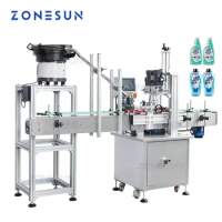 ZONESUN ZS-XG16P Automatic Linear Screw Shampoo Pet Bottle Dropper Capping Machine Cooking Oil With Cap Vibratory Feeder