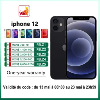 Original Apple Unlocking iPhone 12 Face ID 6.1 "5G RAM 64GB/128GB/256GB ROM Smartphone OLED Screen A14 Phone 20W Quick Charging