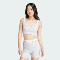 【adidas 愛迪達】運動內衣 女款 輕度支撐 慢跑 瑜珈 CS BRA TOP 灰白 IT7300