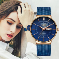 Women Watches LIGE Top Brand Luxury Date Week Dial Bracelet Woman Wrist Watch Female Waterproof Quartz Clock Relogios Feminino