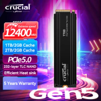 Crucial T700 With HEATSINK 1TB 2TB 4TB Gen5 NVMe M.2 SSD - Up to 11,700 MB/s - DirectStorage Enabled Internal Solid State Drive