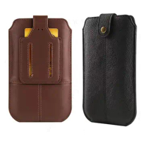 Leather Waist Bag Phone Case For ZTE nubia Z60 Ultra Z50S Z40S Pro Belt Back Card Wallet Cover For Blade V50S V40S V41 V10 V30