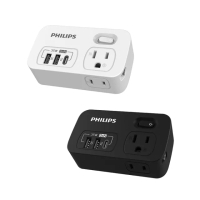 【Philips 飛利浦】一開二 65W 1A+1C PD+QC4.0多功能壁插轉接器 CHP9026-2色可選(附加USB充電座*)