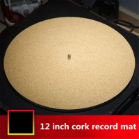 Turntable Mat 12'' Cork Slipmat for Vinyl for LP Record Players High-Fidelity Audiophile Acoustic Sound Support 3mm Dropship