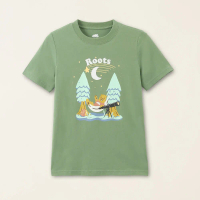 Roots大童-星際遨遊系列 觀星海狸有機棉短袖T恤(綠色)-XXL