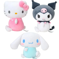 【小禮堂】Sanrio 三麗鷗 絨毛玩偶安全帶靠墊 側坐款 Kitty 大耳狗 酷洛米(平輸品)
