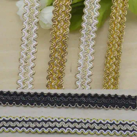 5Meters Quality S Belt Lace Sewing Lace Gold Centipede Braided Lace Ribbon Curve Lace DIY Clothes Accessories Wedding Crafts