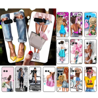 Phone Case for Google Pixel 8 7 Pro 7a 6A 6 Pro 5A 4A 3A Pixel 4 XL Pixel 5 6 4 3 XL 3A 2 XL Princess Girl coffee Summer Fashion
