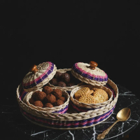 Sodan Set Nampan Makanan Rotan Terlaris Diameter 40cm Kualitas Bagus Brantak & Soft Finishing Rapi S