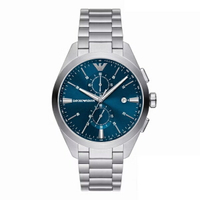 EMPORIO ARMANI 亞曼尼 Claudio系列 AR11541 海洋藍經典LOGO手錶 海洋藍面 43MM｜樂天全館特惠中★指定刷卡回饋10%