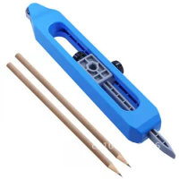 Contour Gauge with Lock Adjustable Locking Profile Scribing Ruler Precise Woodworking Measuring Tool Measurement 2 Pencils