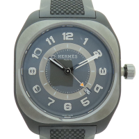 【二手名牌BRAND OFF】HERMES 愛馬仕 黑色 石墨烯複合材質 H08 自動上鍊 腕錶 SP1.742
