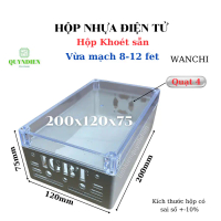 Hộp nhựa điện tử khoan sẵn 200x120x75mm hộp khoét sẵn màu trắng nắp trong - LinhKien QUỲNH DIỄN