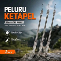 3pcs Peluru Ketapel Stainless Steel Slingshot Catapult Dart Paser Untuk Menangkap Ikan
