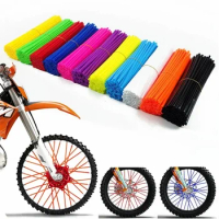 72Pcs Motorcycle Wheel Spoked Protector Wraps Rims Skin Trim Covers Pipe for Motocross Bicycle Bike Cool Accessories