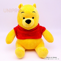 【UNIPRO】迪士尼 小熊維尼 Winnie the Pooh 經典 坐姿 維尼 絨毛玩偶 娃娃 26公分