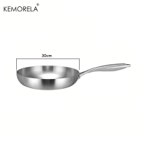 24CM Frying Pan 304 Stainless Steel 2MM Thick Wok Pan 5 Ply Steel SkilletProfessional Grade Pans for