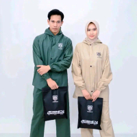 Jas Hujan Setelan Pria Wanita Agency Bahan PVC Karet Kuat Tebal Tahan Lama Anti Rembes Anti Bocor Ba