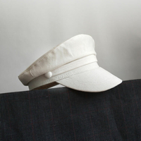 白色海軍帽小頭女帽休閑八角帽英倫平頂水手帽報童帽春夏網紅帽子