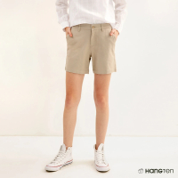 【Hang Ten】女裝-REGULAR FIT經典短褲(淺卡其)