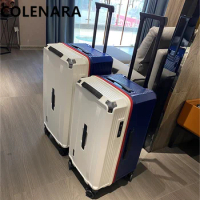 COLENARA Rolling Suitcase ABS+PC Checked Luggage 22"26"28"30"32"34 Inch Large Capacity Thickened Trolley Case Women's Luggage
