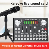 F9 Bluetooth Webcast Sound Card 18 Sound Headset Microphone Live Streamer Broadcast Audio Card for Computer PC Mobile Phone
