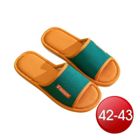 簡約雙色亞麻棉拖鞋-橙色(42-43) [大買家]