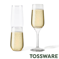 【TOSSWARE】氣泡酒杯6oz 含可拆杯腳 3入組(香檳杯 白酒杯 防摔杯 無梗杯 塑膠酒杯)