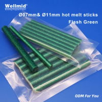 Flash Green Hot Melt Glue Sticks 7mm 11mm×100mm EVA Material DIY Bond Metal Wood For Heat Gun Adhesive Araldite colored drawing